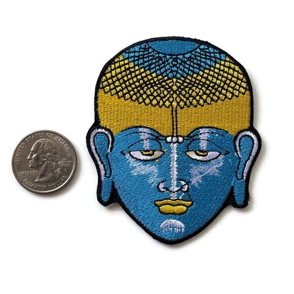 Blue Buddha Embroidered Patch - Picture 2 of 3